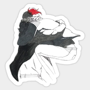 Satan and God Embrace Sticker